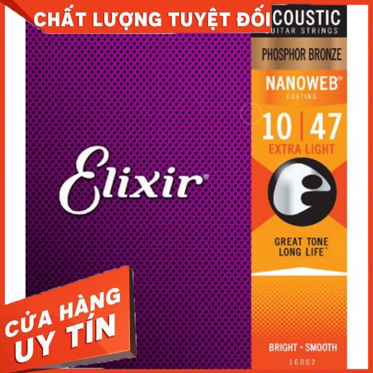 [HDMusictechnology] USA Elixir 16002 Nanoweb (10-47) - Dây Đàn Guitar Thùng