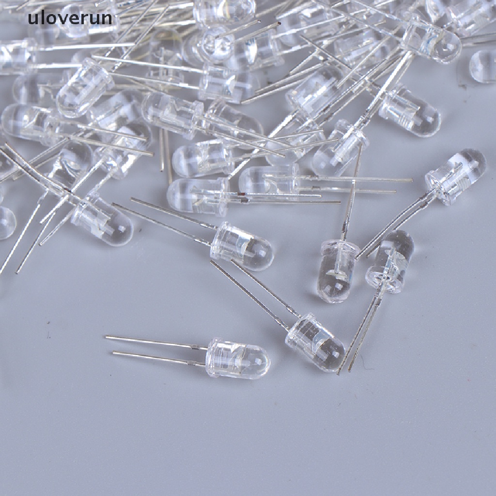 Set 100 Đèn LED Diode 5mm Ánh Sáng Trắng / Xanh Lá / Đỏ / Xanh Dương / Vàng Chuyên Dụng