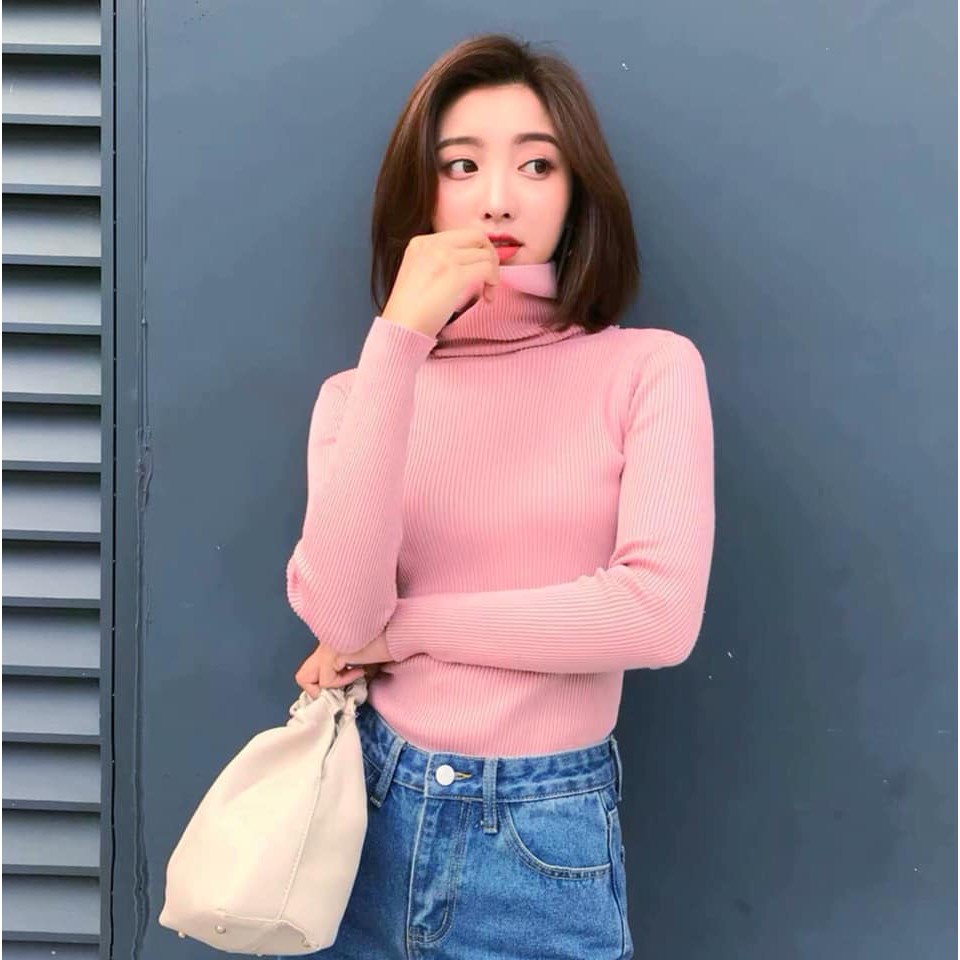 Áo len CỔ LỌ chất dầy, hàng Quảng Châu mặc ấm