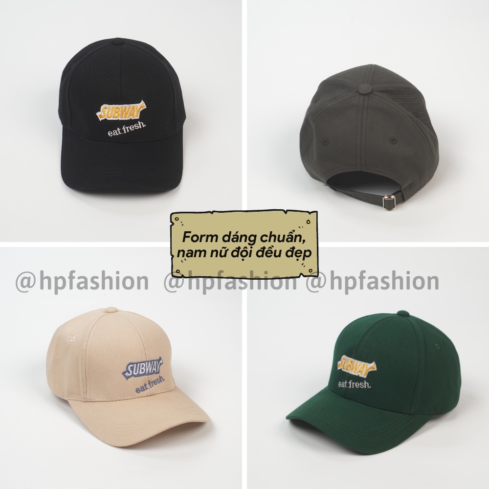 Mũ lưỡi trai ❤️ Nón kết thêu chữ SUBWAY chất kaki cao cấp form unisex nam nữ N65 - Happy Style