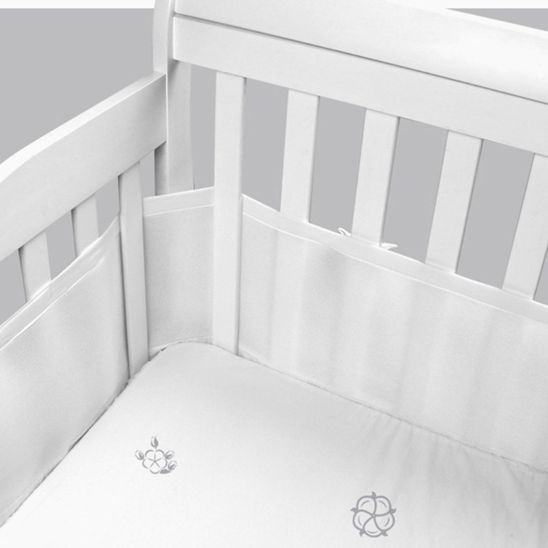 1 Set Tấm Chắn Thành Giường Bằng Lưới Thoáng Khí Chống Va Chạm Cho Bé