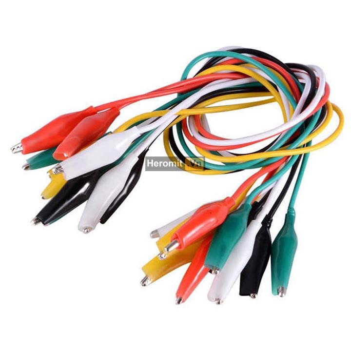 Bộ 10 dây kẹp cá sấu 2 đầu