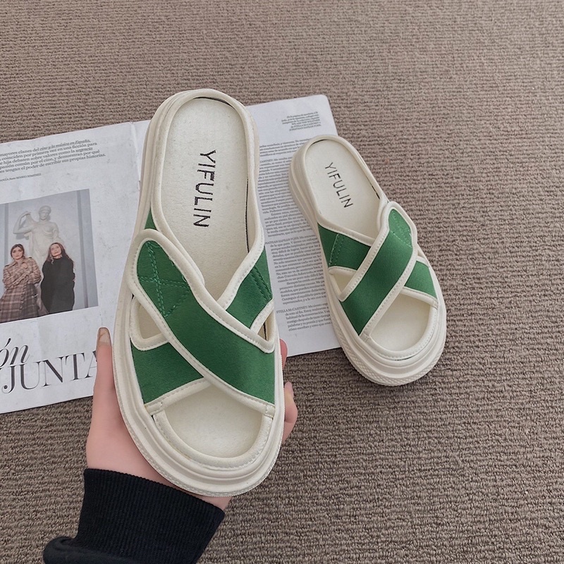 Dép bánh mỳ quai chéo đế cao su chống trơn trượt hàng loại 1