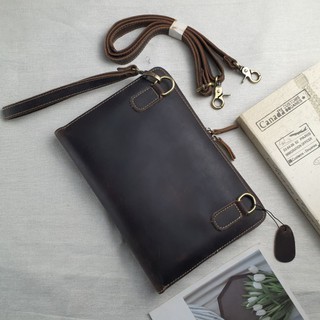 Clutch da bò sáp cl116 - 100% da bò thật bh 3 năm
