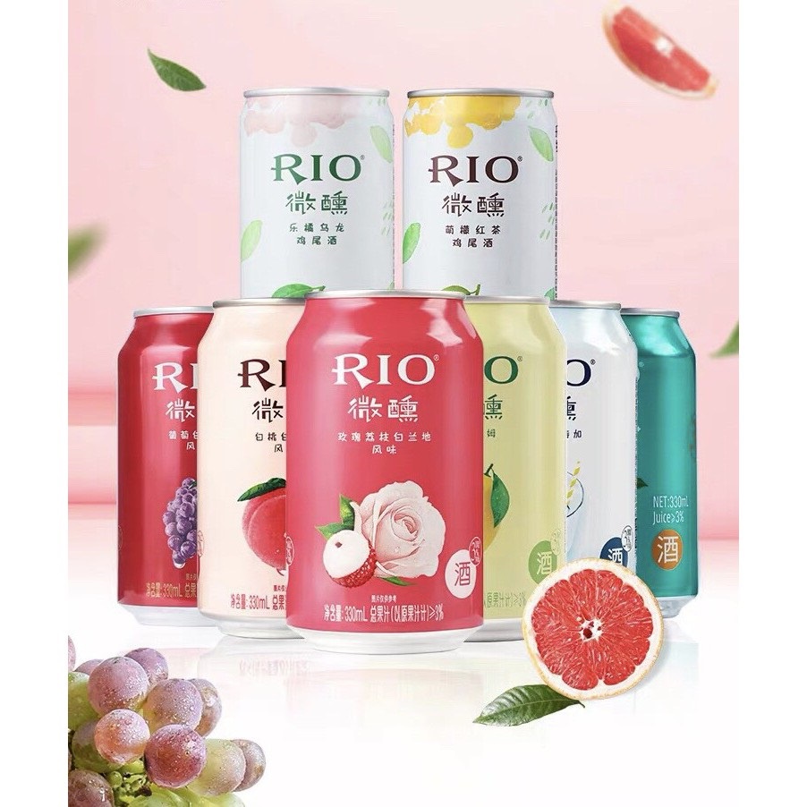 Nước uống trái cây lên men cao cấp Rio light lon 330ml