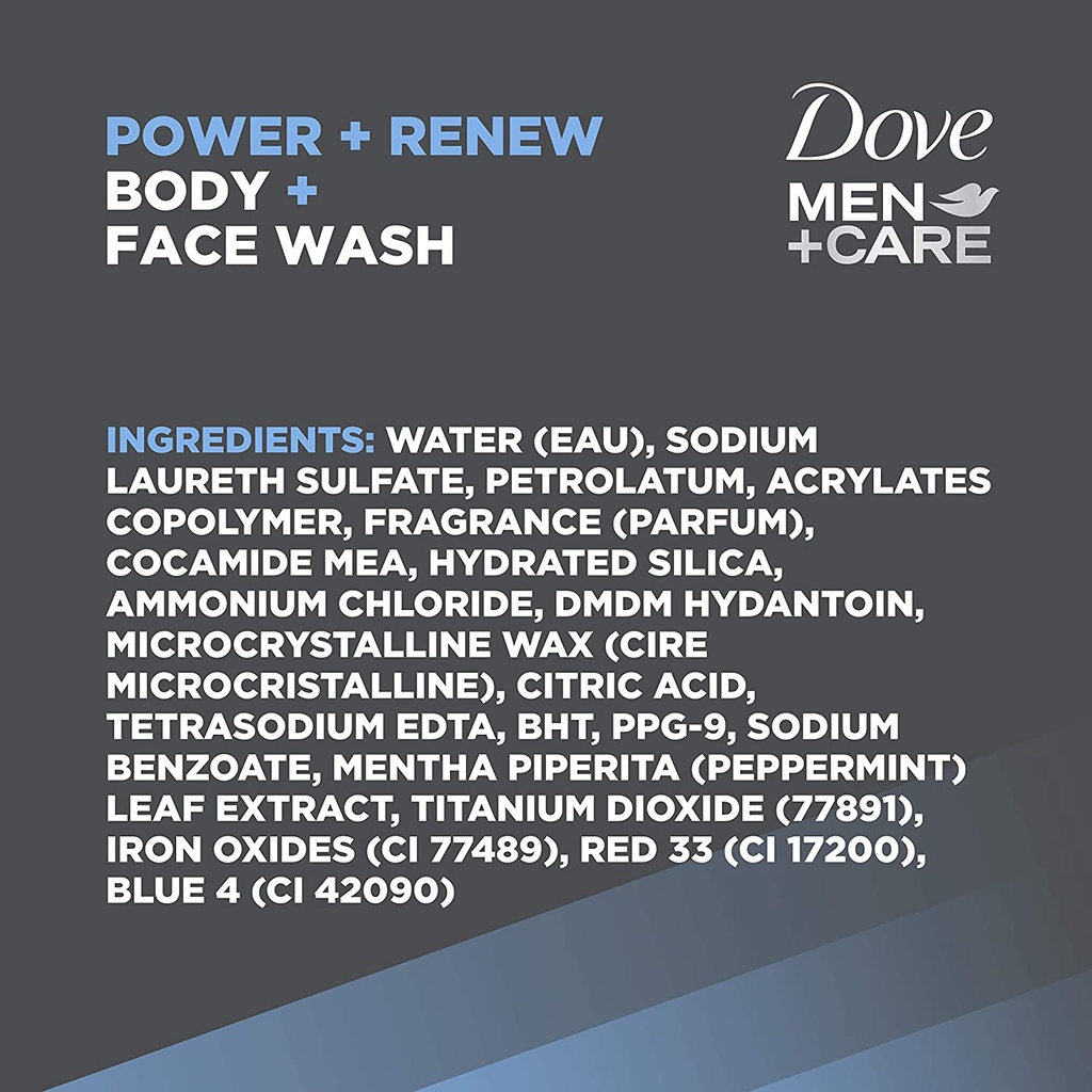 Sữa tắm và rửa mặt thể thao nam DOVE MEN + CARE Sport Body and Face Wash Power + Renew 532ml (Mỹ)