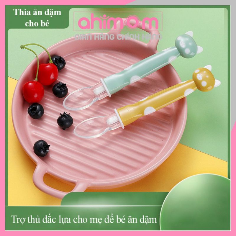 Thìa Ăn Dặm Silicon Gấu  Siêu Mềm An Toàn Cho Bé