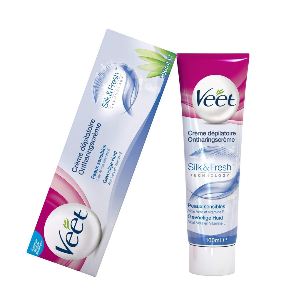 Kem tẩy lông nam nữ Veet Crème Dépilatoire Silk & Fresh tuýp nhỏ 100ml | BigBuy360 - bigbuy360.vn
