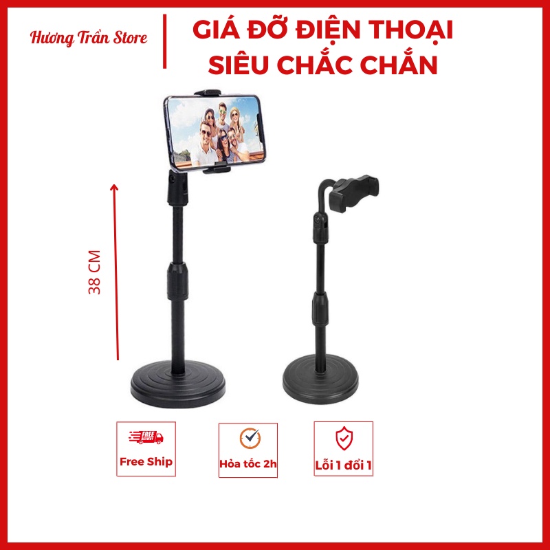 Giá đỡ điện thoại, kẹp để điện thoại Microphone Stands L08, đế chắc chăn, xoay 360 độ, chiều cao tối đa 38cm