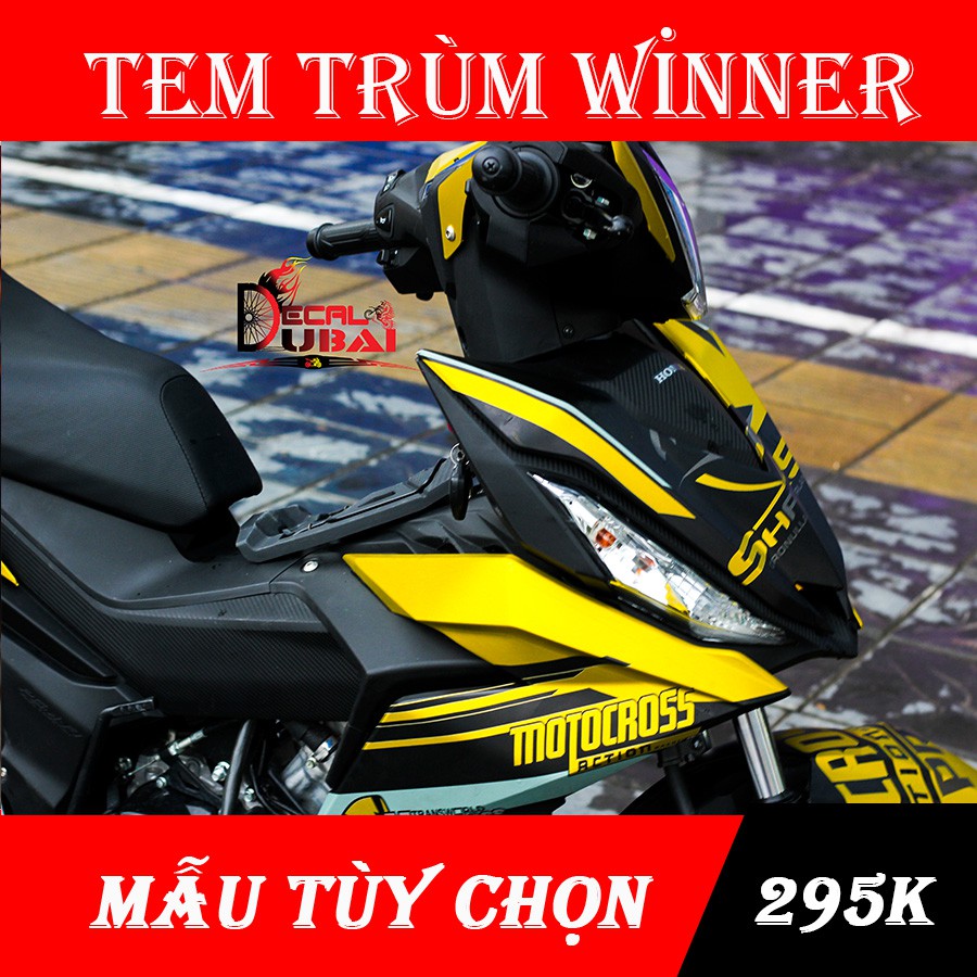 Tem Trùm Xe Winner Vàng Đen
