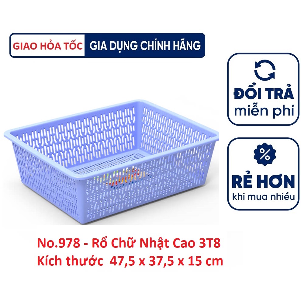 Rổ Nhựa Chữ Nhật Cao Duy Tân 1T7/2T/2T2/2T6/3T/3T6/3T8