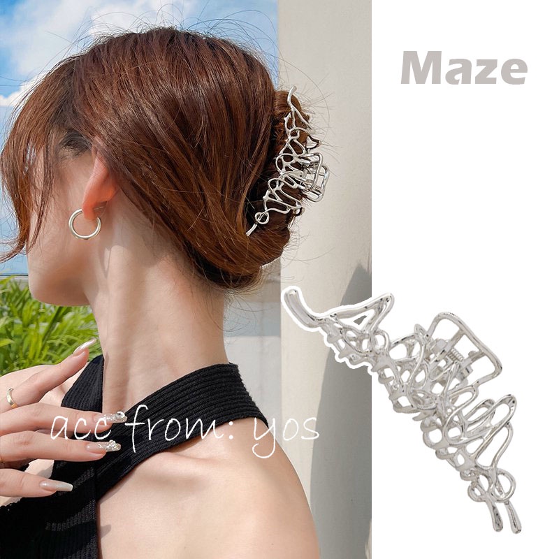 Kẹp tóc càng cua Hàn Quốc họa tiết kim loại sang chảnh HOT TREND