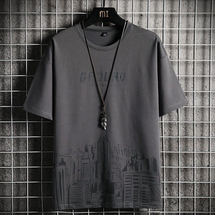 Áo Thun Tay Ngắn Cổ Tròn Dáng Rộng Thời Trang Mùa Hè Cho Nam Size M-3XL