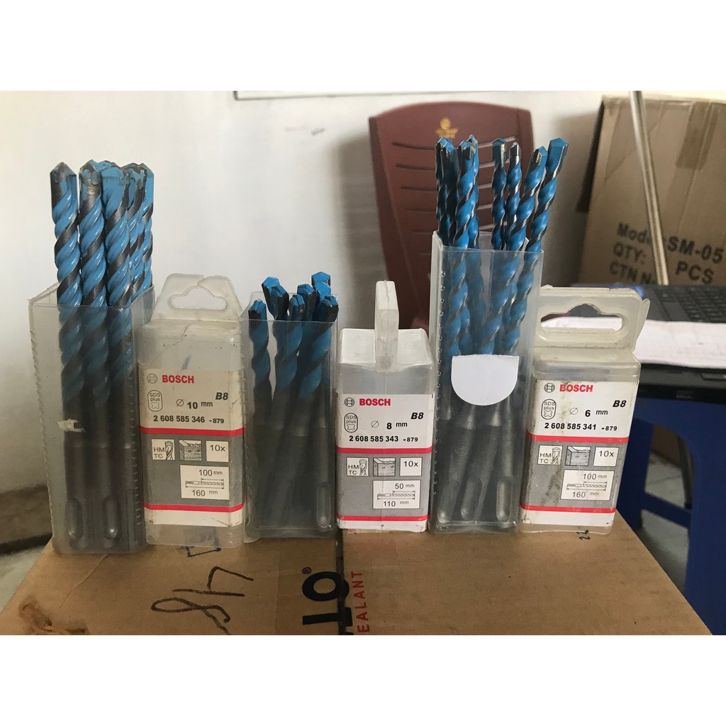 Mũi khoan bê tông BOSCH xịn 6 - 8 - 10 ( xanh )