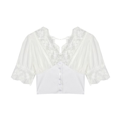 [Mã WAMT1505 giảm 10K đơn 0K] Set Bộ Áo Ren Trắng Cộc Tay Mix Váy 2 Dây Đen Ôm Body Xẻ Tà Phong Cách Sexy S00127 | BigBuy360 - bigbuy360.vn