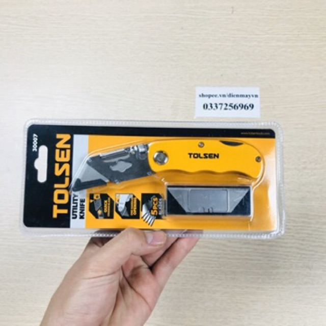Dao Rọc Công Nghiệp Dạng Xếp Tolsen 30007 - Hàng xuất khẩu Châu Âu dienmayvn
