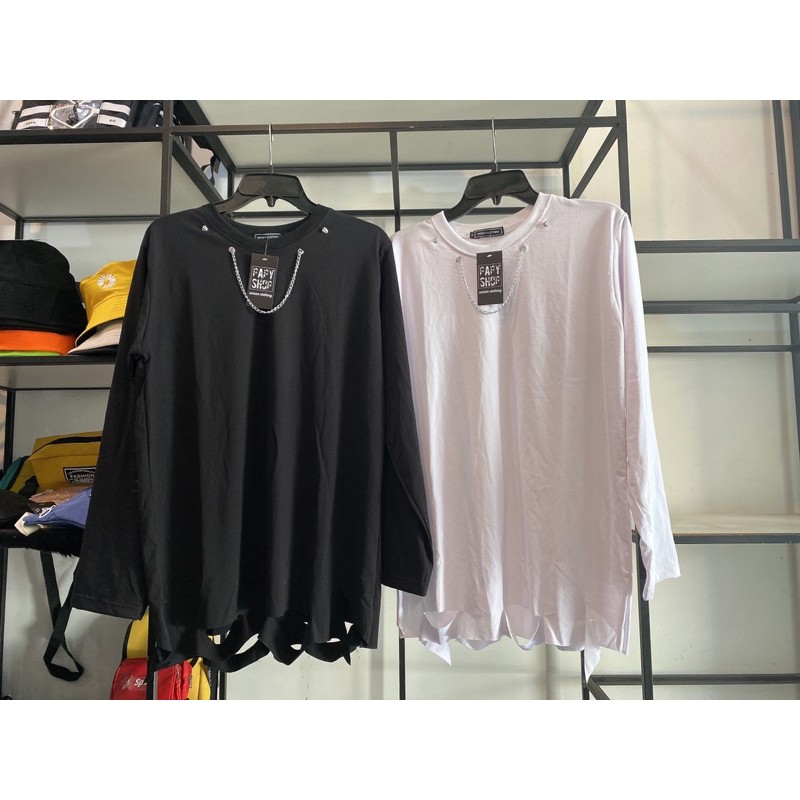 Tay dài rách Unisex kèm chain xích ( có video) | BigBuy360 - bigbuy360.vn