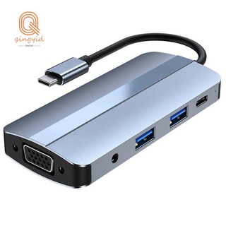 Bộ Chia Cổng USB TYPE C Sang HDMI-USB 3.0+USB 2.0+PD 87W+AV+VGA 8 Trong 1 Cho MacBook PC,THD08