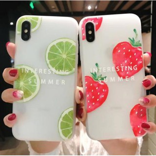 Ốp lưng iPhone hình Quả Chanh và Dâu tây cực đáng yêu đẹp mắt dành cho iphon 6 6s 7 8 plus x xs max xr 11 pro max (a148)