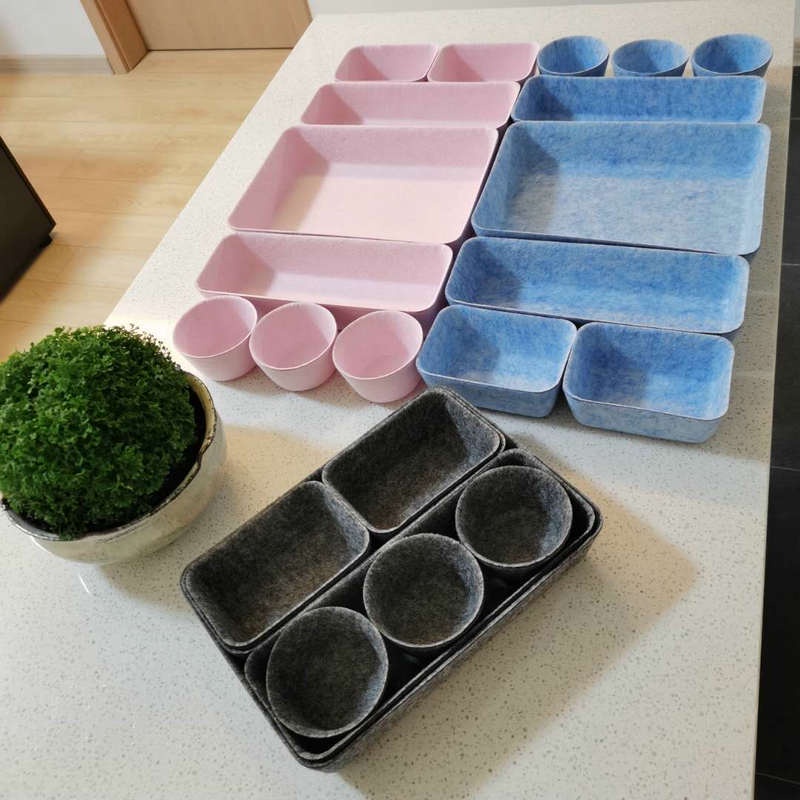 Bộ 8 khay đựng đồ JUJIAJIA bằng vải nỉ bỏ trong ngăn kéo phân loại gọn gàng cho văn phòng/nhà tắm/nhà bếp trong nhà