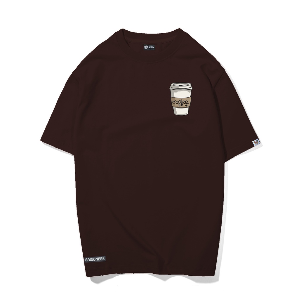 Áo phông tay lỡ nam nữ coffe SAIGONESE cotton bền đẹp siêu chất