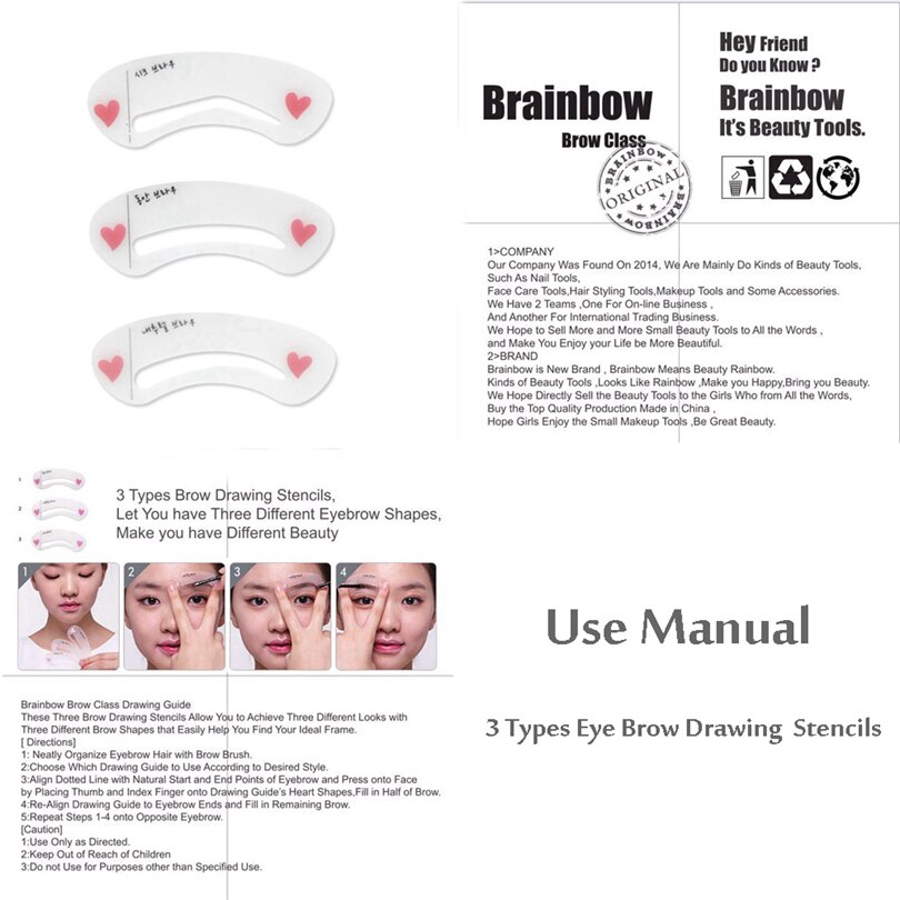 Chì kẻ mày/mắt dạng xoay tự động tích hợp cọ kháng nước lâu trôi + 3 khuôn kẻ mày tiện lợi