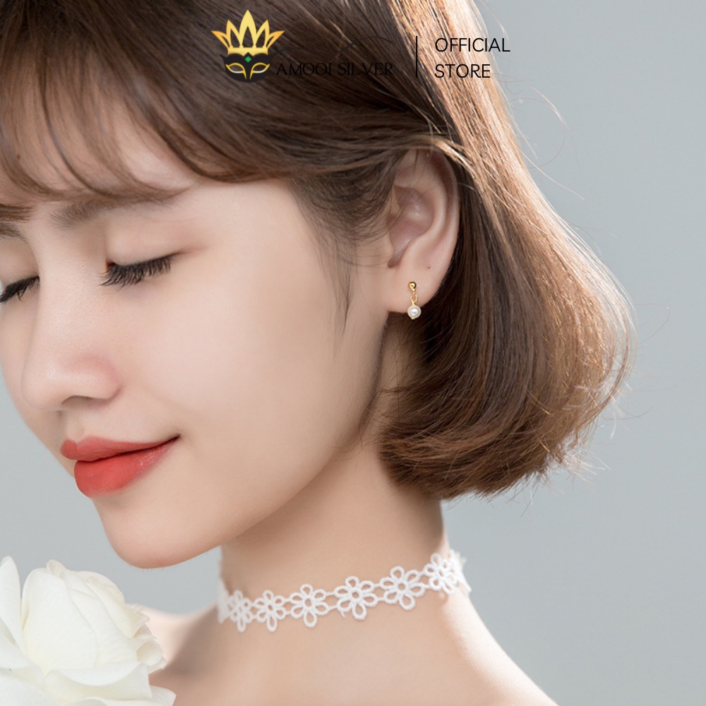 Bông tai bạc S925 hạt ngọc tòn ten - Amooi Silver AB171
