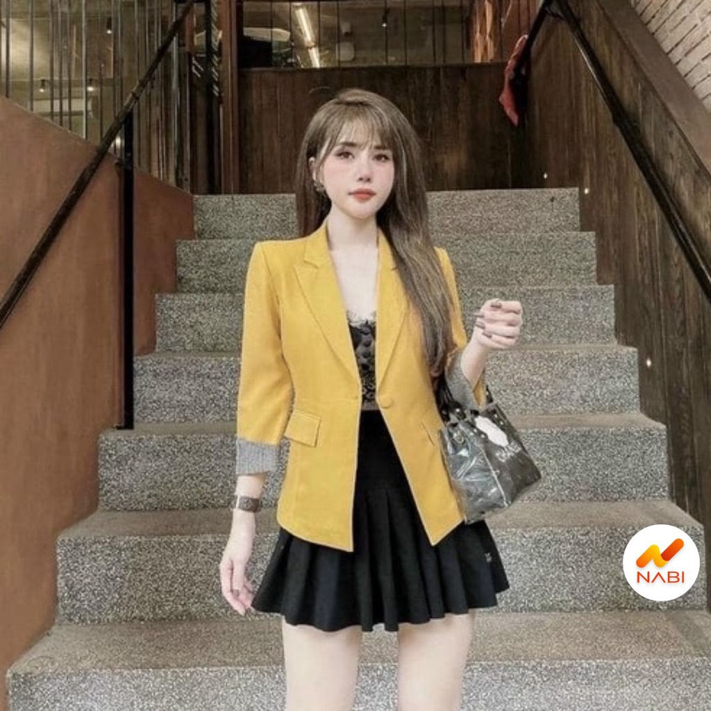 Vest NữFREESHIPVest Lỡ Tay Nữ Tay Phối Kẻ Chất Hạt Gạo Hàng Loại 1 Siêu Bền AN65