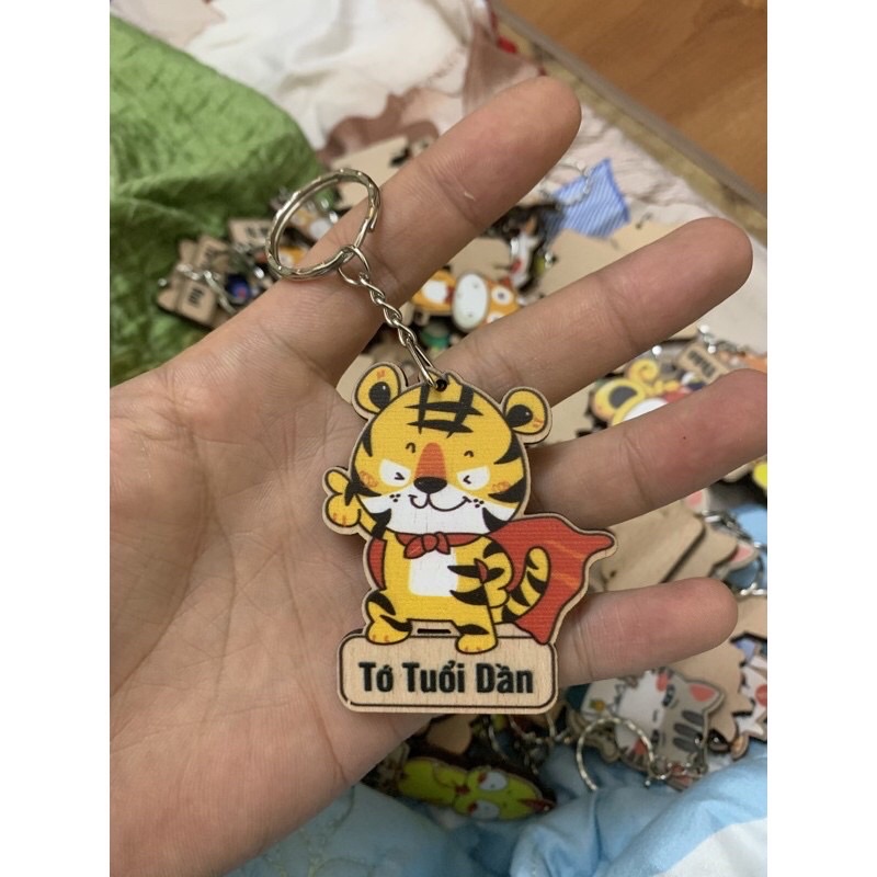 Sỉ 12 móc khoá 12 con giáp bằng gỗ