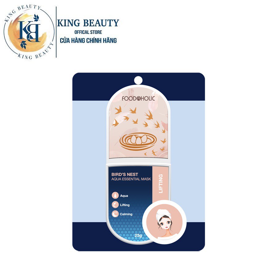 Mặt nạ dưỡng ẩm tăng độ đàn hồi săn chắc da Foodaholic BIRD'S NEST Aqua Essential Mask 23g