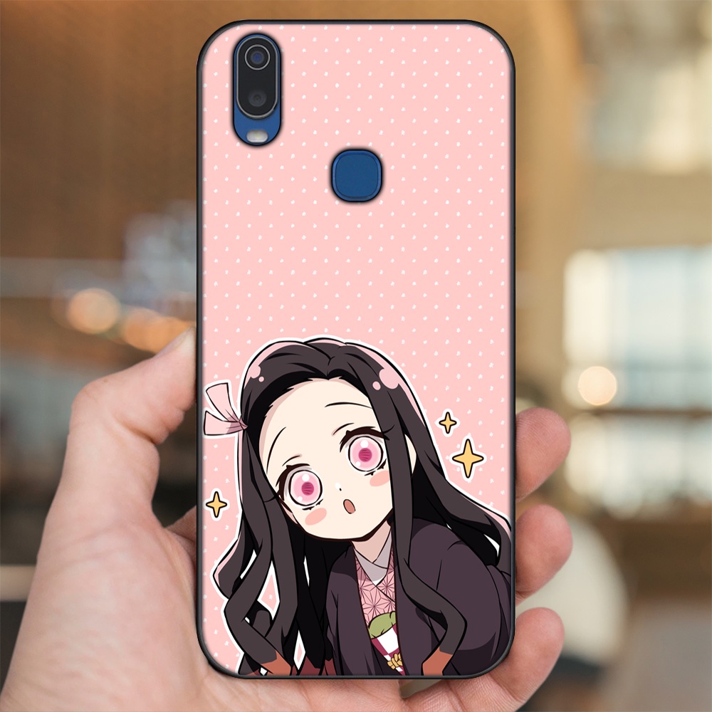 Ốp lưng Vivo Y11 viền đen in hình Nezuko Kimetsu no Yaiba