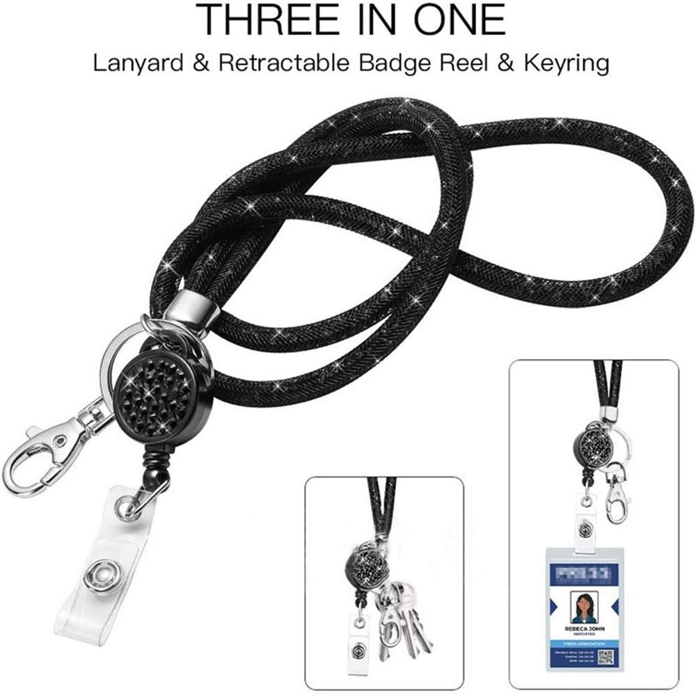 Dây Đeo Thẻ Id Dạng Lưới Thu Gọn Thông Dụng Cho Văn Phòng