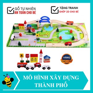 Bộ đồ chơi mô hình cho bé💖 FREESHIP Từ 250K 💖 BỘ GHÉP MÔ HÌNH GIAO THÔNG THÀNH PHỐ BẰNG GỖ