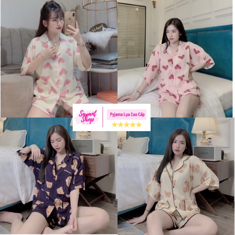[MẪU HOT] Pyjama Tay Cánh Dơi Quần Ngắn Mango Cao Cấp Kèm Clip Thật