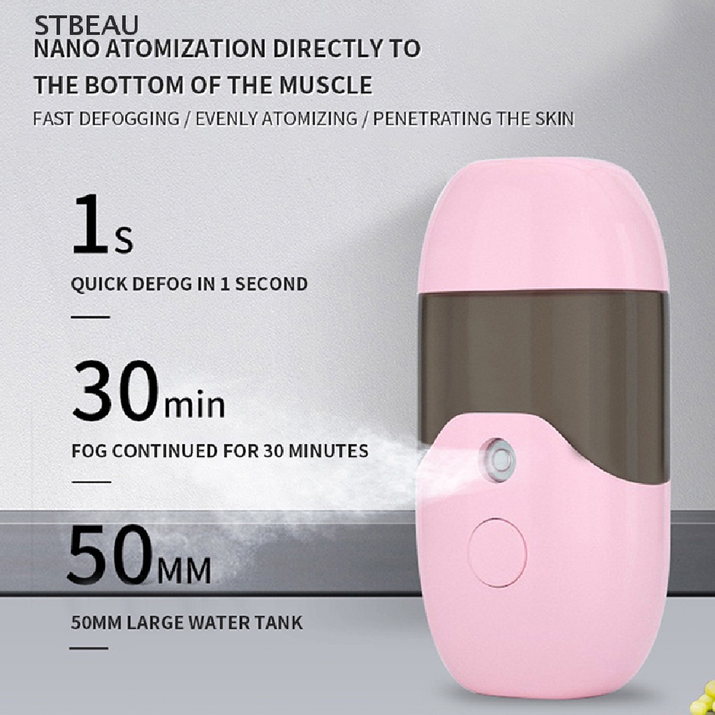 [Hàng mới về] Máy phun sương nano tạo độ ẩm cho da mặt dung tích 50ml kèm cáp