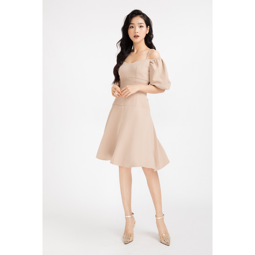 Đầm suông dài 2 dây tay bồng 20Again DDA0191 | BigBuy360 - bigbuy360.vn