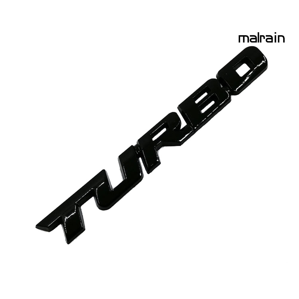 Miếng dán trang trí xe hơi chữ TURBO 3D bằng kim loại