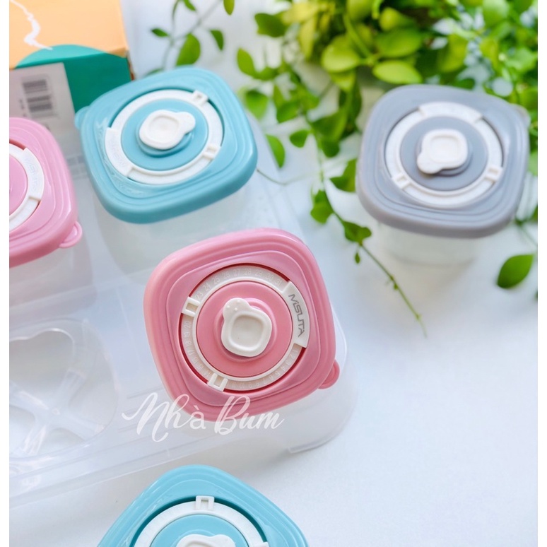 Hộp trữ đông,bảo quản đồ ăn cho bé cao cấp tiện dụng - Set 6 hộp Misuta