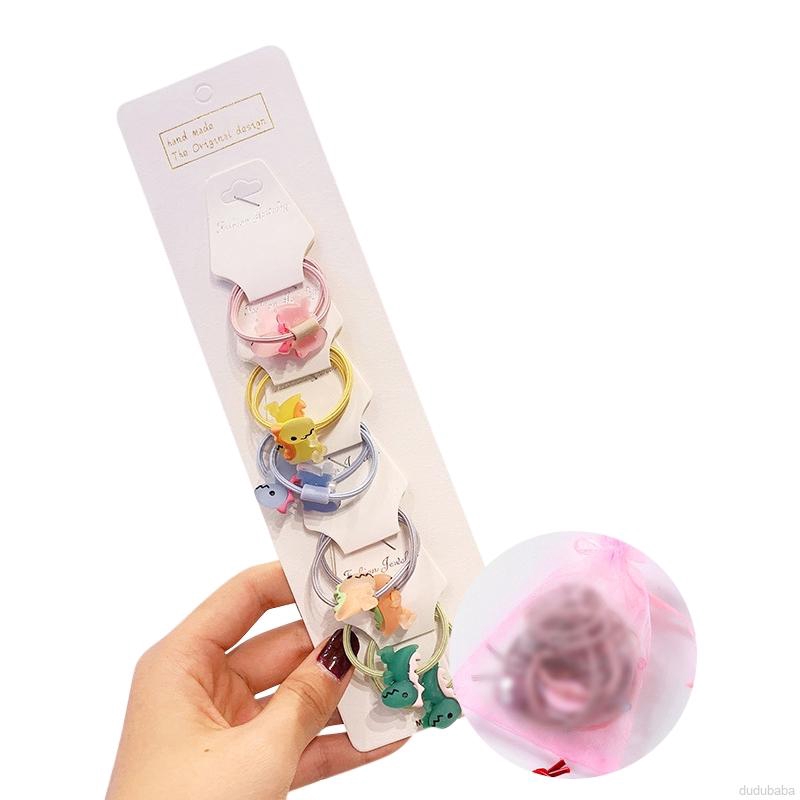 Dây buộc tóc cao su họa tiết hoa hợp thời trang xinh xắn cho bé gái
