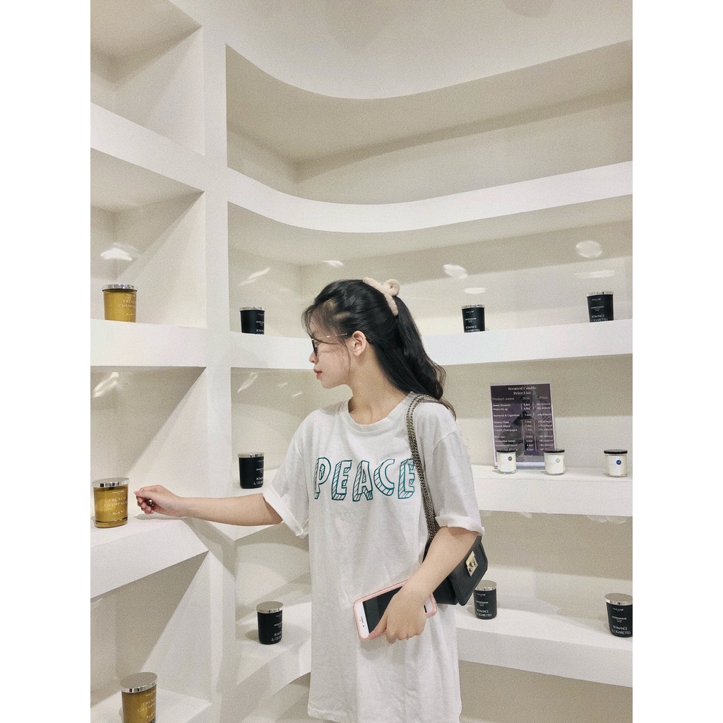 Áo thun unisex phông nam nữ basic form suông rộng phong cách Hàn Quốc Peace Winiti T shirt
