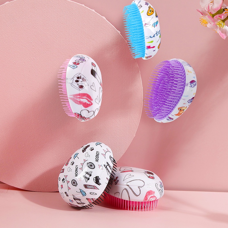 Lược Chải Tóc Mát Xa Da Đầu Chống Tĩnh Điện Thiết Kế Hình Quả Trứng Độc Đáo