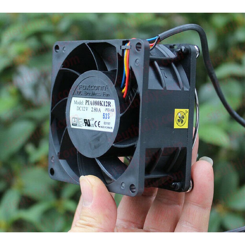 Quạt 8cm vuông 12VDC 2.8A Foxconn 4 dây PWM
