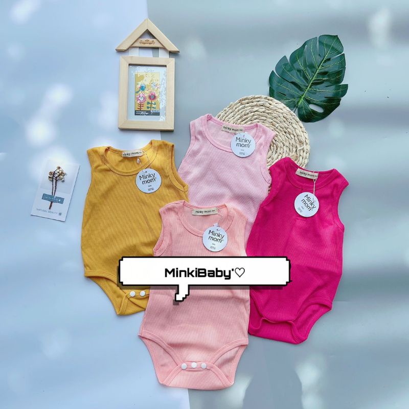Bộ áo liền quần body suit ba lỗ cao cấp cho bé trai bé gái. Chất liệu len tăm loại 1 co giãn 4 chiều