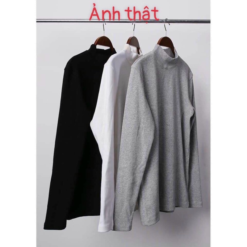 [Mã SR101512 giảm 25% đơn 50K] Áo giữ nhiệt Nam lót Nỉ, cổ cao dài tay, ôm body co dãn giữ ấm tốt size<=80kg | BigBuy360 - bigbuy360.vn