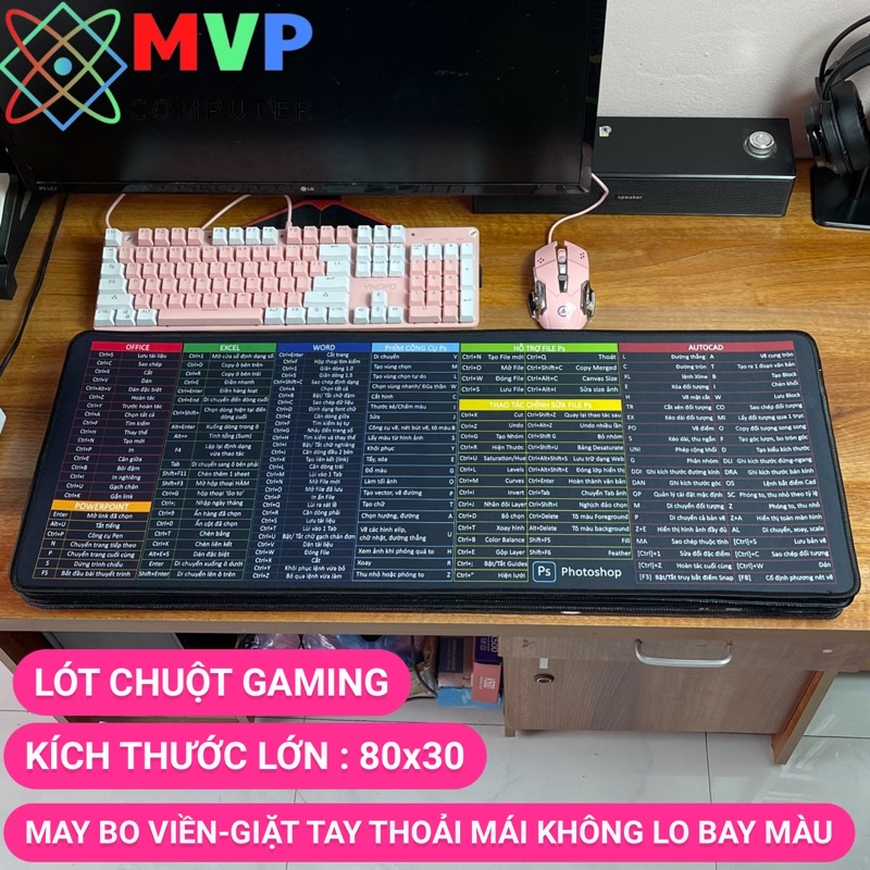 Miếng Lót Chuột Cỡ Lớn, Pad Chuột 80x30 In 3D Sắc Nét Không Bay Màu Bo Viền Chắc Chắn Chống Trơn trượt