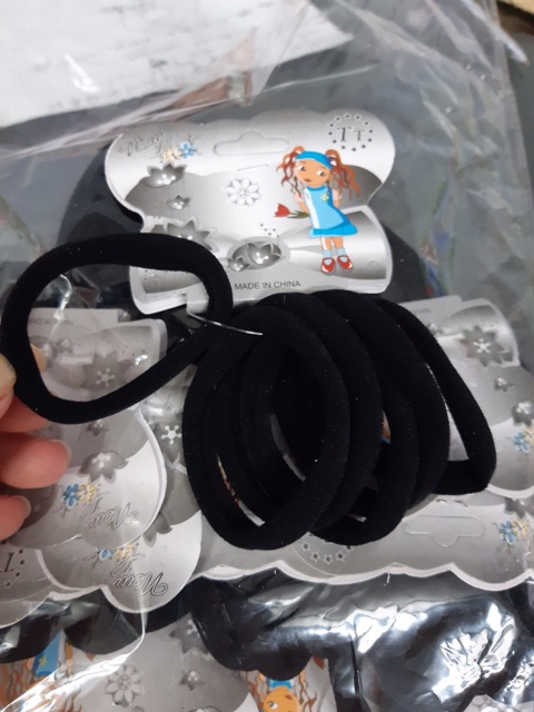 6 dây cột tóc loại to màu đen cho phái đẹp, phụ nữ