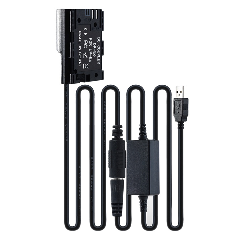 Bộ Pin Giả DC ,LP-E6 Cho EOS 5D2 5D3 5D4 6D 6D2 60D 7D 7D2 70D 80D 90D