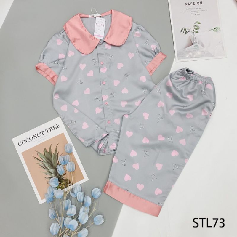 Bộ lụa Pijama lửng lụa cao cấp | BigBuy360 - bigbuy360.vn