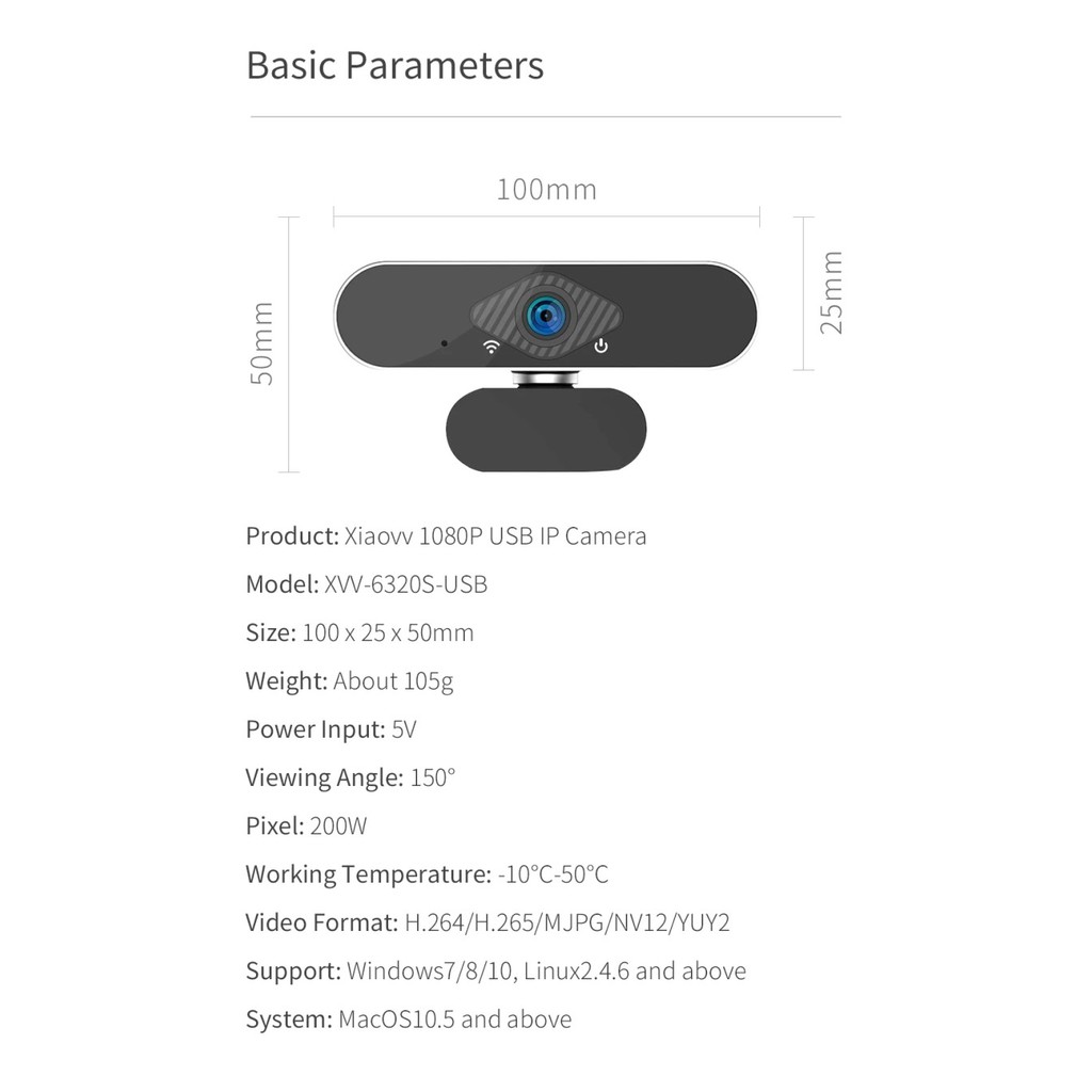 Webcam USB Xiaovvv HD 1080p chất lượng | BigBuy360 - bigbuy360.vn