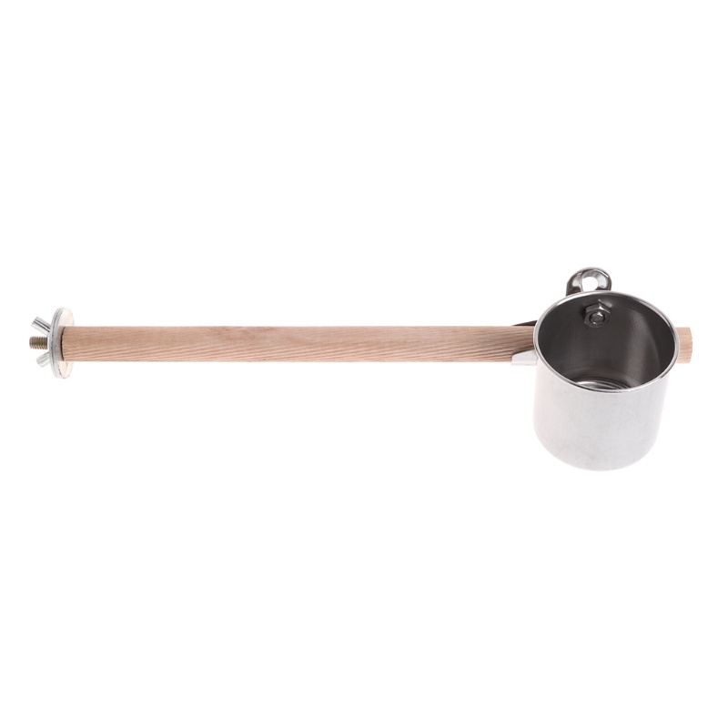 Khay đựng thức ăn/ nước uống bằng thép không gỉ có kẹp gắn lồng cho chim vẹt đứng tiện lợi